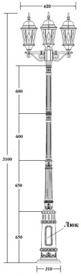 Наземный фонарь ASTORIA 2M 91410MB/E7 Bl ромб