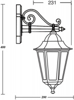 Настенный фонарь уличный PETERSBURG ECONOM 79802E Bl