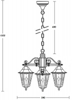 Уличный светильник подвесной PETERSBURG lead GLASS 79870lg/3 Gb