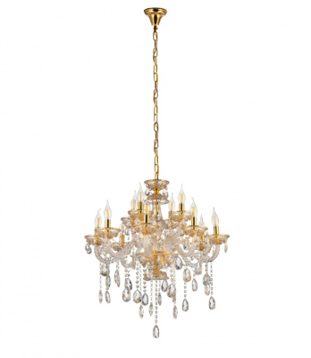 Хрустальная подвесная люстра Lumina Deco Eliza LDP 7025-8+4 GD