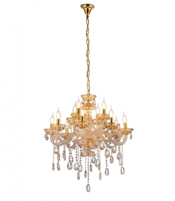 Хрустальная подвесная люстра Lumina Deco Eliza LDP 7025-8+4 GD