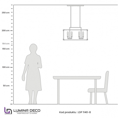 Подвесной светильник Lumina Deco Waldorf LDP 1140-8 BK+MD