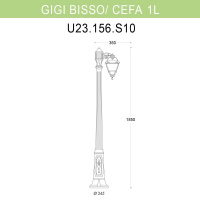 Уличный фонарь Fumagalli Gigi Bisso/Cefa 1L U23.156.S10.BYF1R